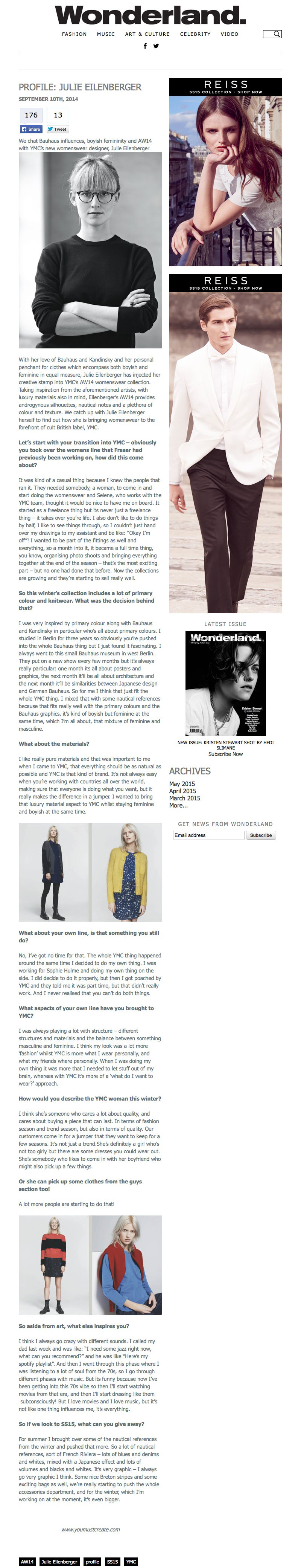 Profile: Julie Eilenberger | Wonderland Magazine - Wonderland Magazine